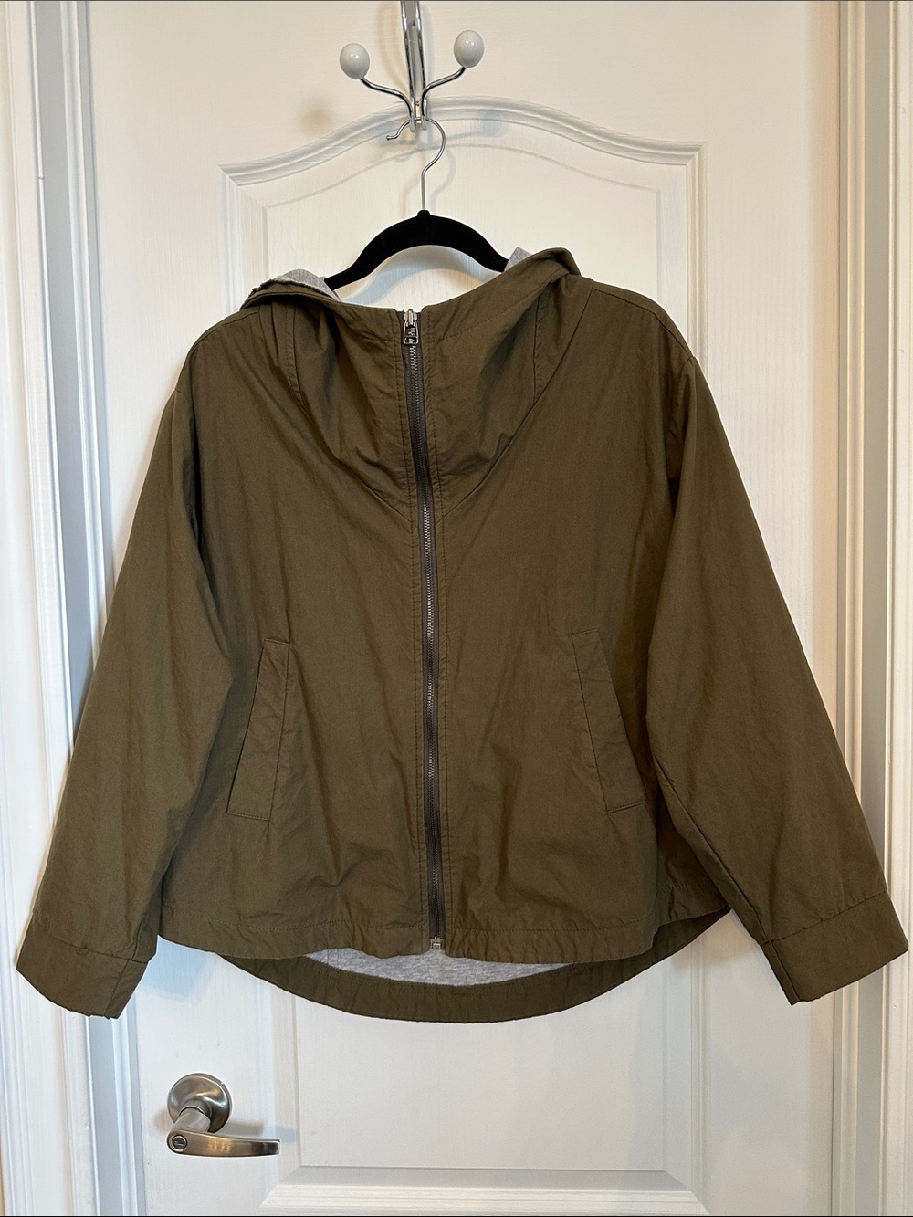 OAK + FORT Olive Hooded Zip Jacket